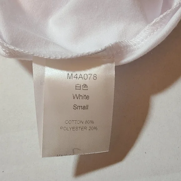 Cute Womens Small White Graphic Tee with Black Stripes and Relaxed Fit NWOT - Picture 4 of 9